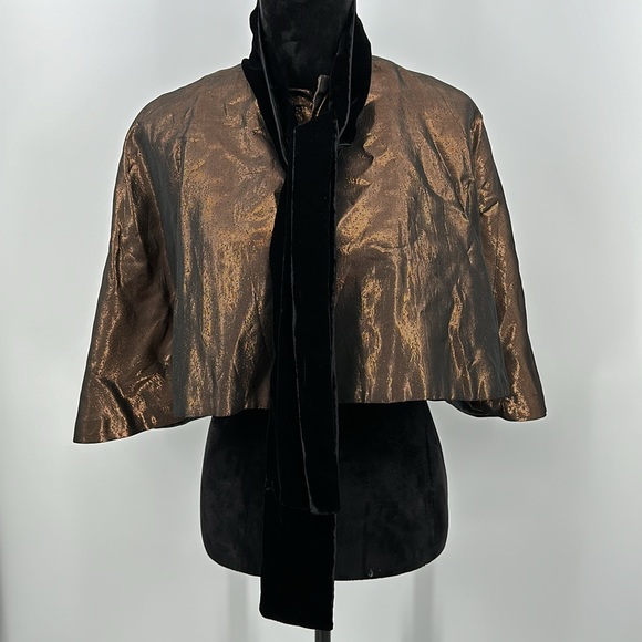 Sosnik’s Jackets & Blazers - Vintage cape by Sosnik’s Winsont Salem copper with black velvet neck tie capelet